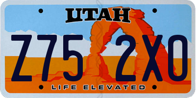 UT license plate Z752XO