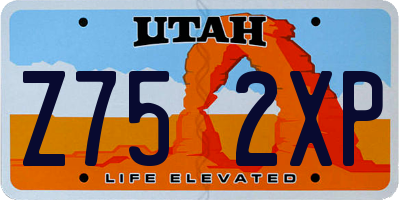 UT license plate Z752XP