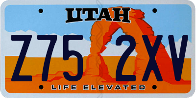 UT license plate Z752XV