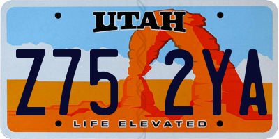 UT license plate Z752YA