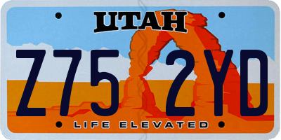 UT license plate Z752YD