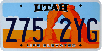 UT license plate Z752YG