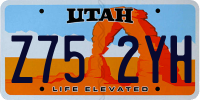 UT license plate Z752YH