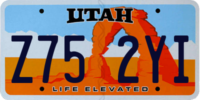 UT license plate Z752YI