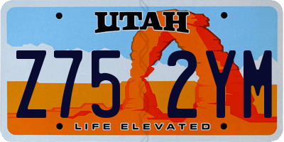 UT license plate Z752YM
