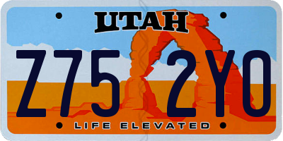 UT license plate Z752YO