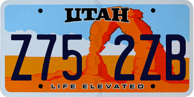 UT license plate Z752ZB