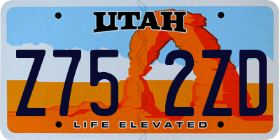 UT license plate Z752ZD