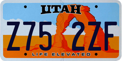 UT license plate Z752ZF