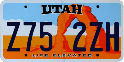 UT license plate Z752ZH