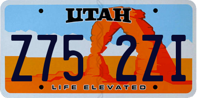 UT license plate Z752ZI