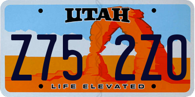 UT license plate Z752ZO