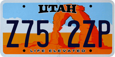 UT license plate Z752ZP