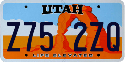 UT license plate Z752ZQ