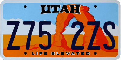 UT license plate Z752ZS