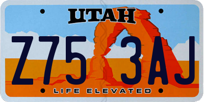 UT license plate Z753AJ