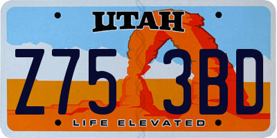 UT license plate Z753BD