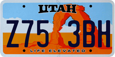 UT license plate Z753BH