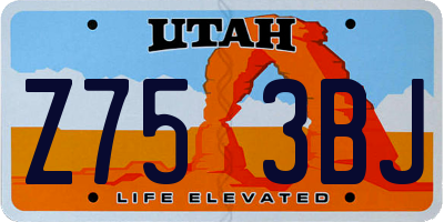 UT license plate Z753BJ