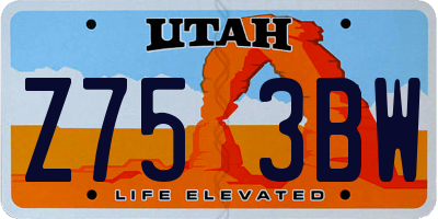 UT license plate Z753BW