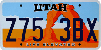 UT license plate Z753BX