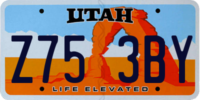 UT license plate Z753BY
