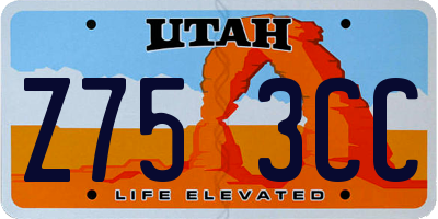 UT license plate Z753CC
