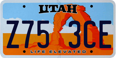 UT license plate Z753CE