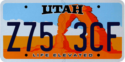 UT license plate Z753CF