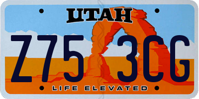 UT license plate Z753CG
