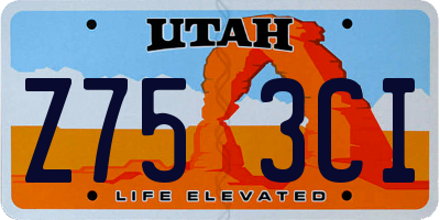 UT license plate Z753CI