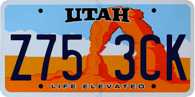 UT license plate Z753CK