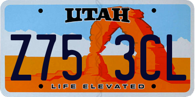 UT license plate Z753CL