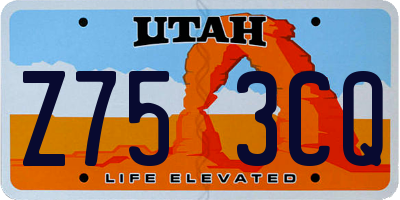 UT license plate Z753CQ