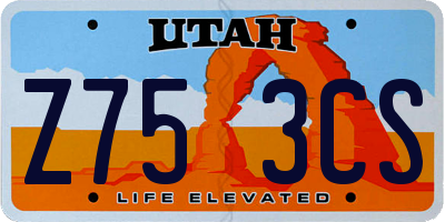 UT license plate Z753CS