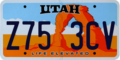 UT license plate Z753CV