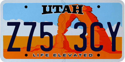 UT license plate Z753CY