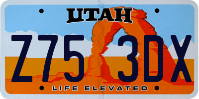UT license plate Z753DX