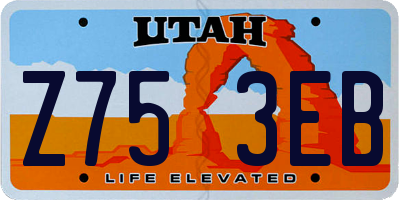 UT license plate Z753EB