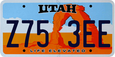UT license plate Z753EE