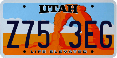 UT license plate Z753EG