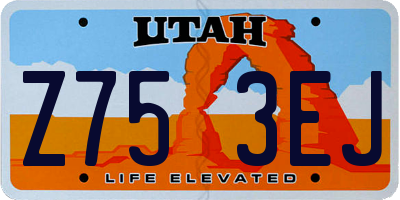 UT license plate Z753EJ
