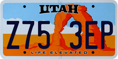 UT license plate Z753EP