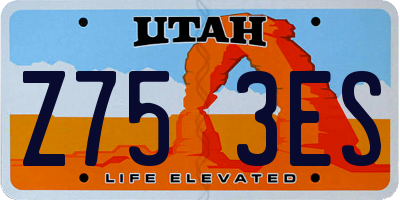 UT license plate Z753ES