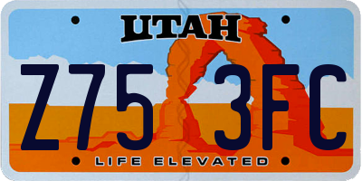 UT license plate Z753FC