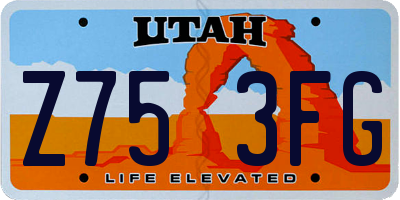 UT license plate Z753FG