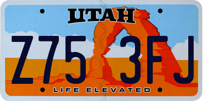 UT license plate Z753FJ