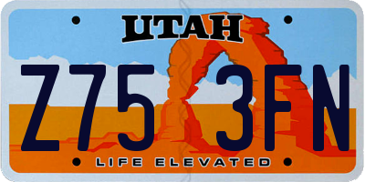 UT license plate Z753FN