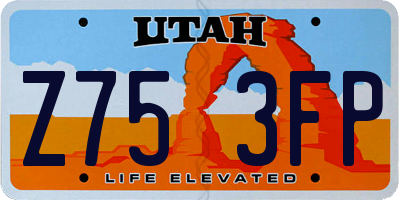 UT license plate Z753FP