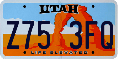 UT license plate Z753FQ